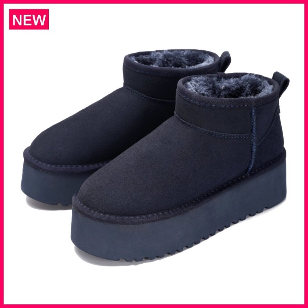 Genuine Leather Ankle Boots with Memory Foam Insole, Anti-Slip Winter Shoes